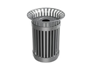 Trash Can with Vertical Slats