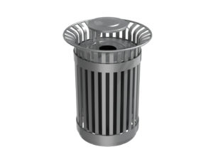 Trash Can with Vertical Slats