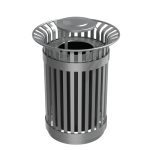 Trash Can with Vertical Slats