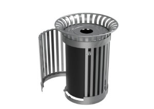 Trash Can with Vertical Slats Opening