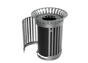 Trash Can with Vertical Slats Opening