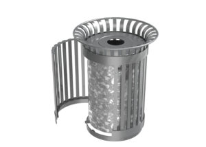 Trash Can with Vertical Slats Opening