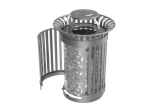 Trash Can with Vertical Slats Opening