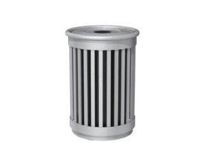 Trash Can with Vertical Slats