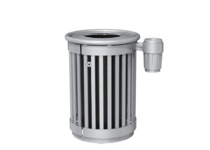 Trash can with Vertical Slats and Ash Receptacle