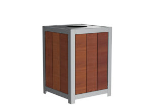 Wood and metal Trash Bin