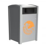 SIlver Trashcan with Maglin Logo