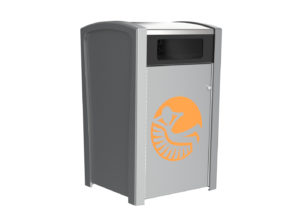 SIlver Trashcan with Maglin Logo