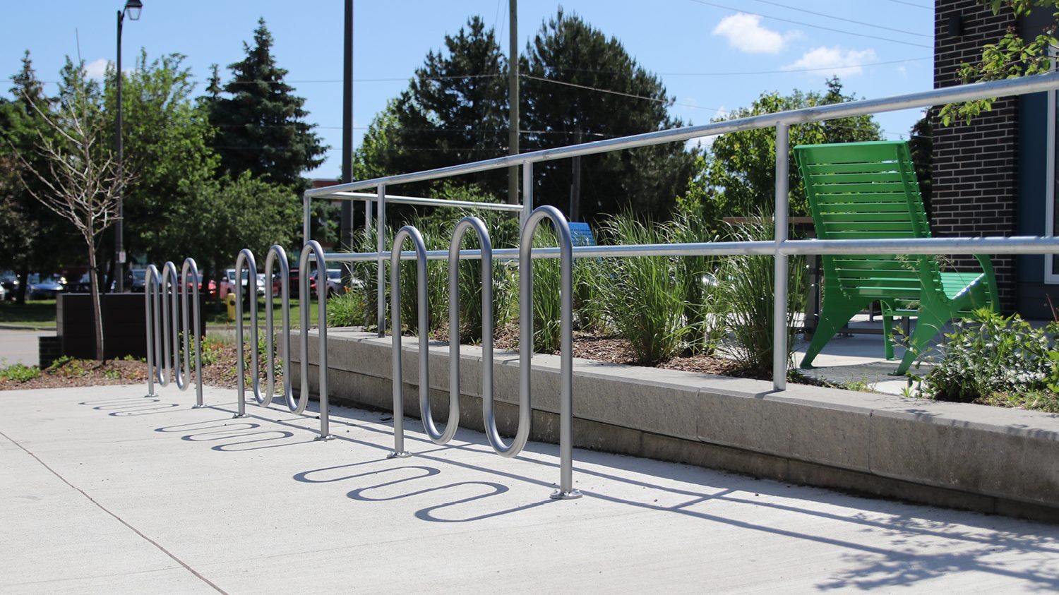 MBR-0400 Bike Racks in front of apartment complex