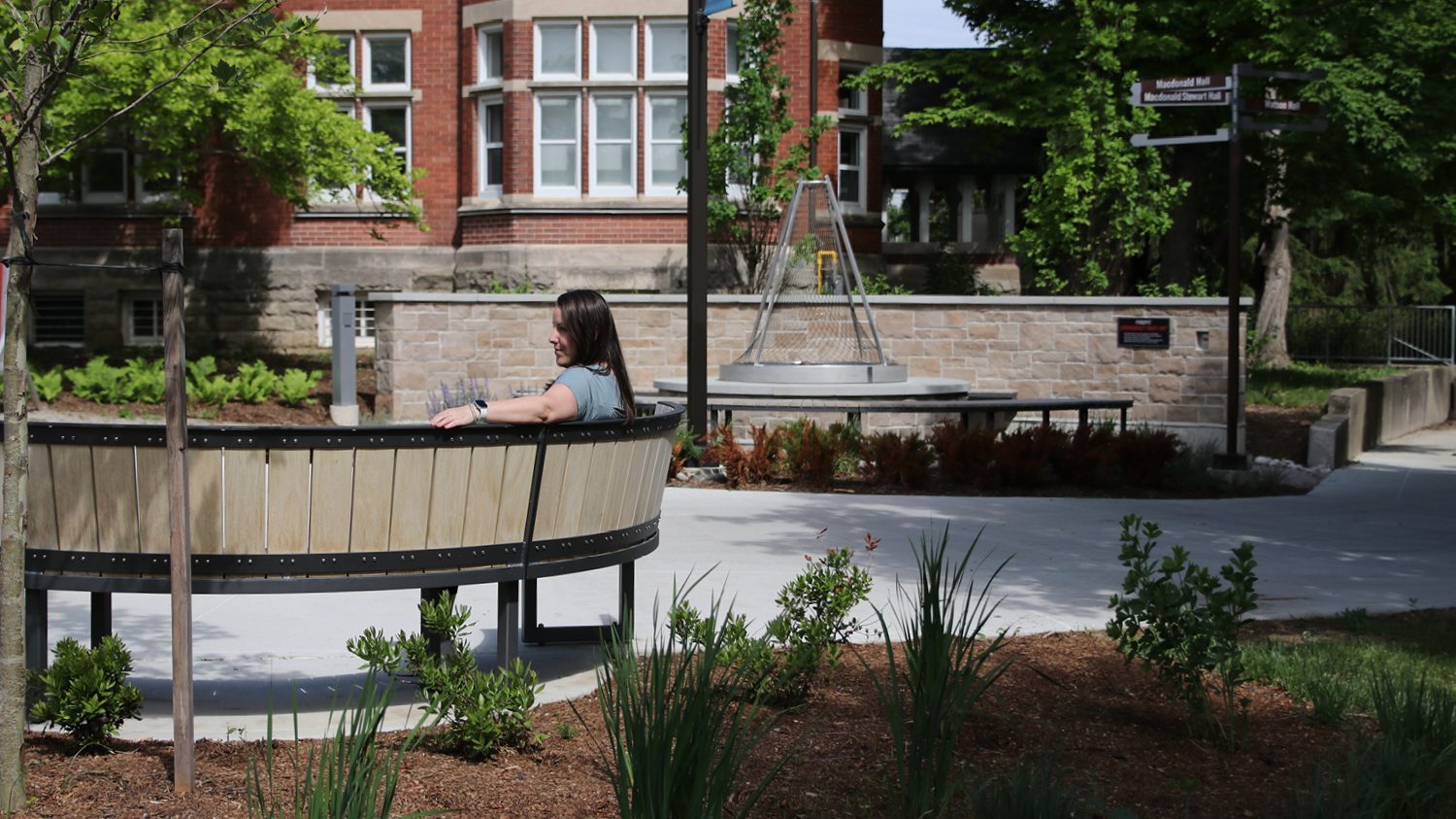 Curved Ogden Benches at Lang Plaza U of G