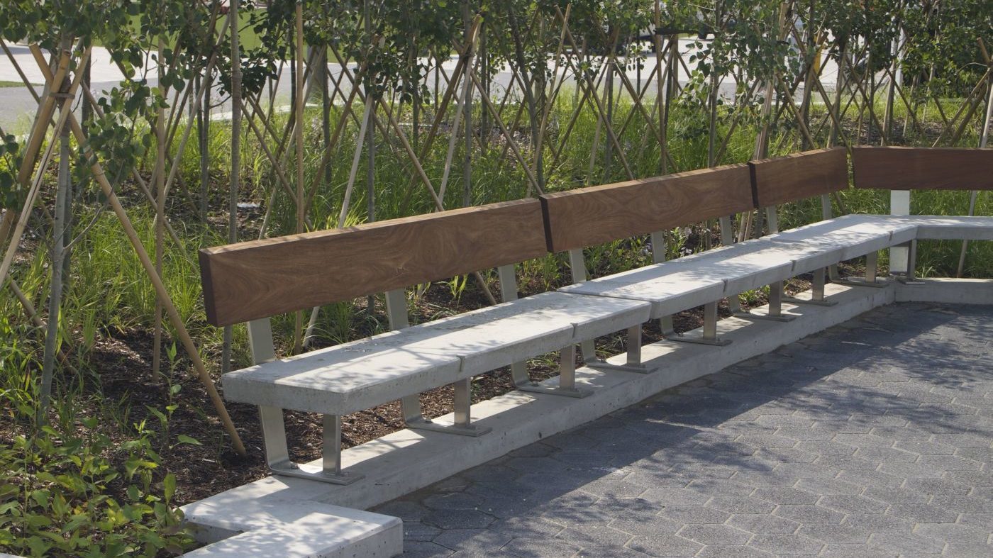 Multiple interconnected backed benches