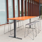 Orange Kontour Bar Height Table and Chairs