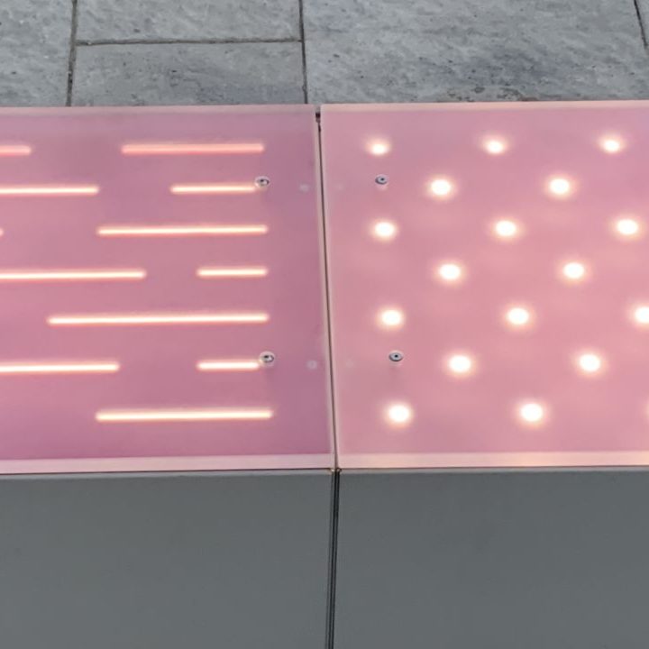 Chroma blocks in magenta with lit tops