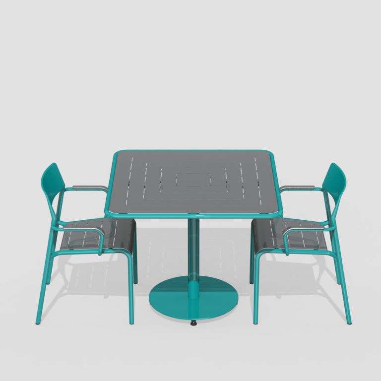 Square Foro Table with two chairs