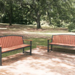 Backed Benches near a park