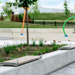 Backed Benches near playground