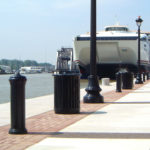 Bollards and Trashcans along water