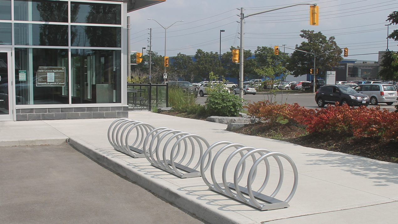 Looped Bike Racks near commercial area