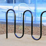 Bike Rack with direct burial outside of pool