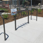 500 Series and 300 Series Bike Racks, direct burial with park in background