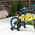 Arch Shaped Bike Rack with small childrens bike