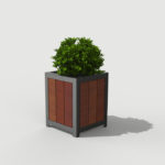 Small Grey and Wood Planter