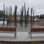 1050 Benches facing park structure