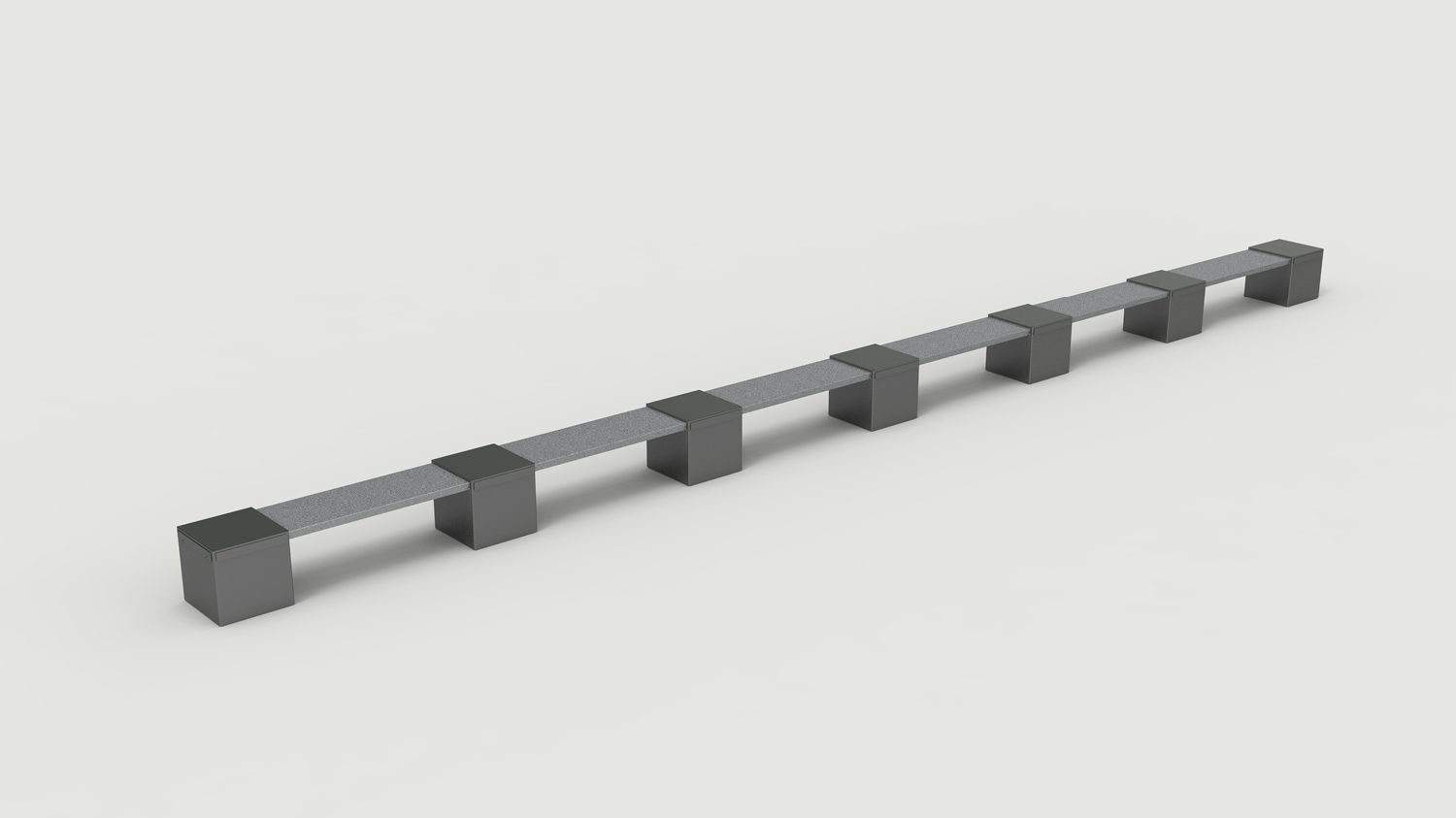 Lexicon Layout LXM1500-00005: Straight, Backless Steel, Square Modules