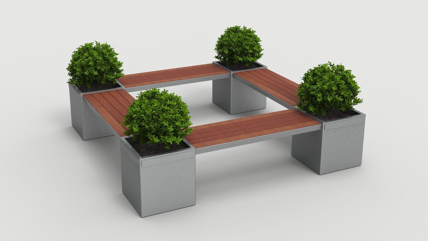 Lexicon Layout LXM1500-00008: Straight, Backless Wood, Square Planters