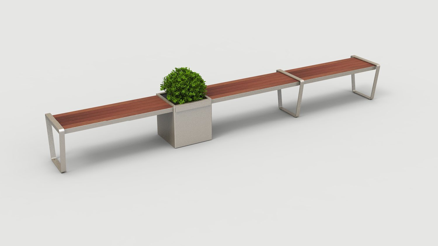 Lexicon Layout LXM1500-00018: Straight, Backless Wood, Armless, Square Planter