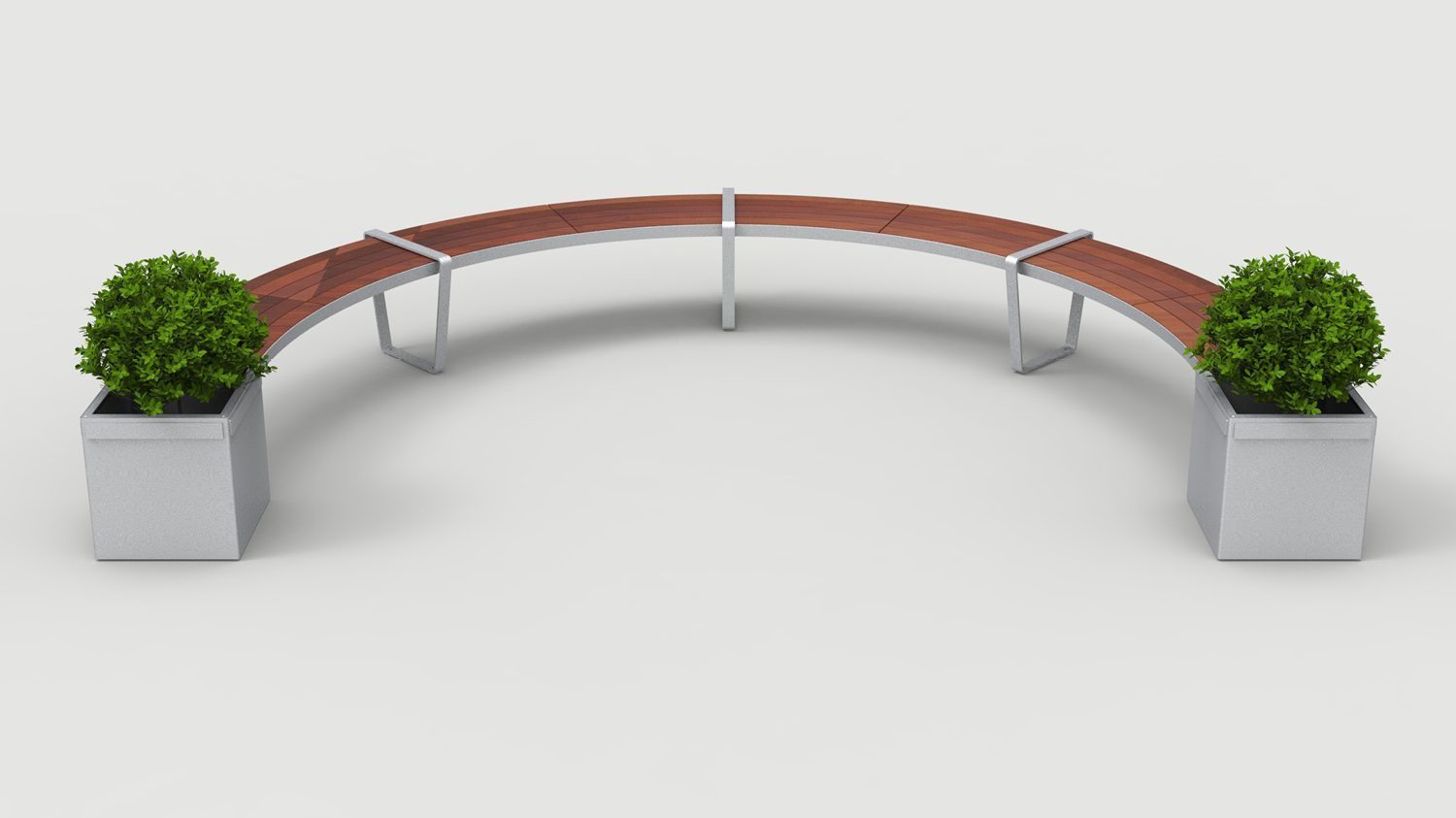 Lexicon Layout LXM1500-00021: Curved, Backless Wood, Square Planters