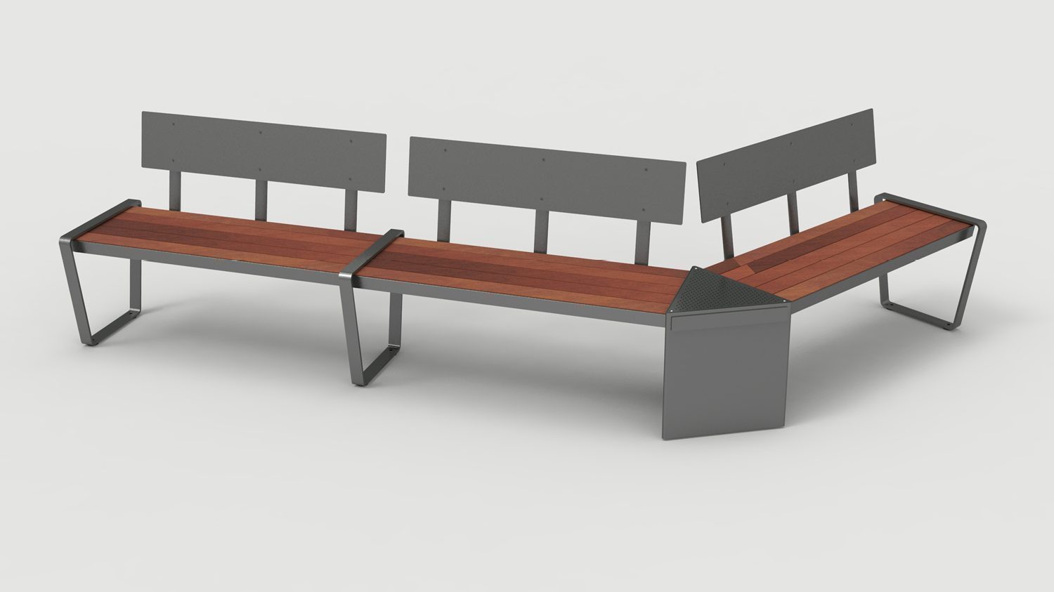 Lexicon Layout LXM1500-00023: Straight, Backed Wood, Armless, Triangular Module