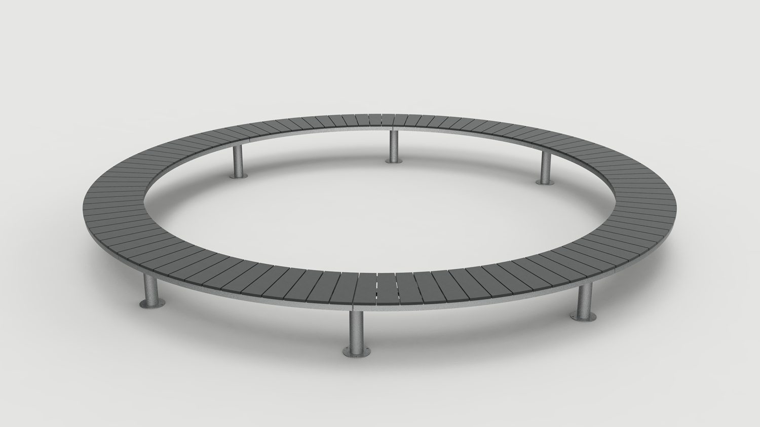 Ogden Layout OGM1900-00001: Circle, front to back slats, hdpe, pedestal legs