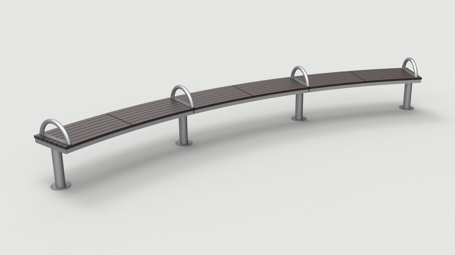 Ogden Layout OGM1900-00045: Arc, left to right slats, hdpe, side arms, pedestal legs