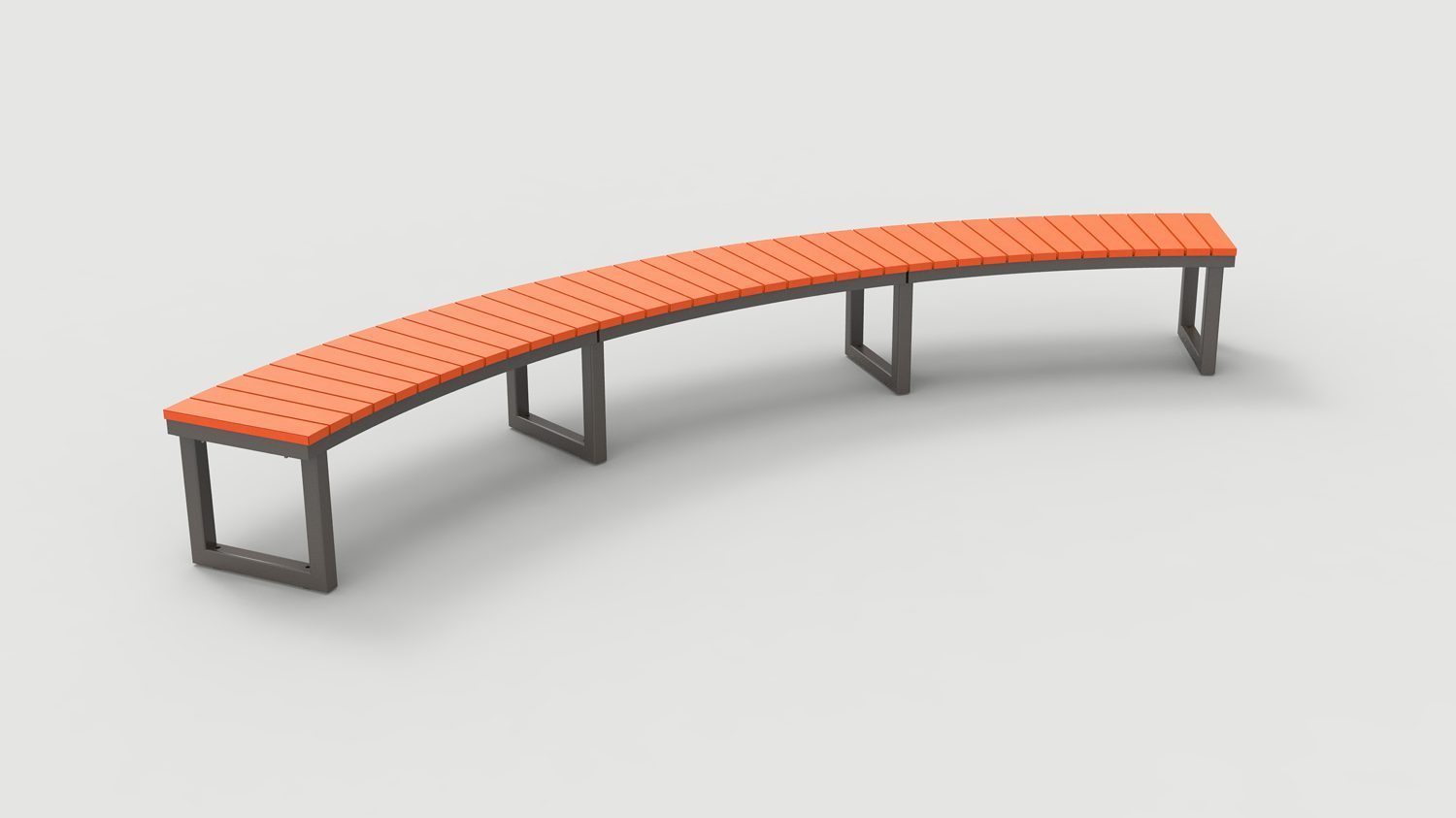 Ogden Layout OGM1900-00137: Arc, front to back slats, hdpe, square legs