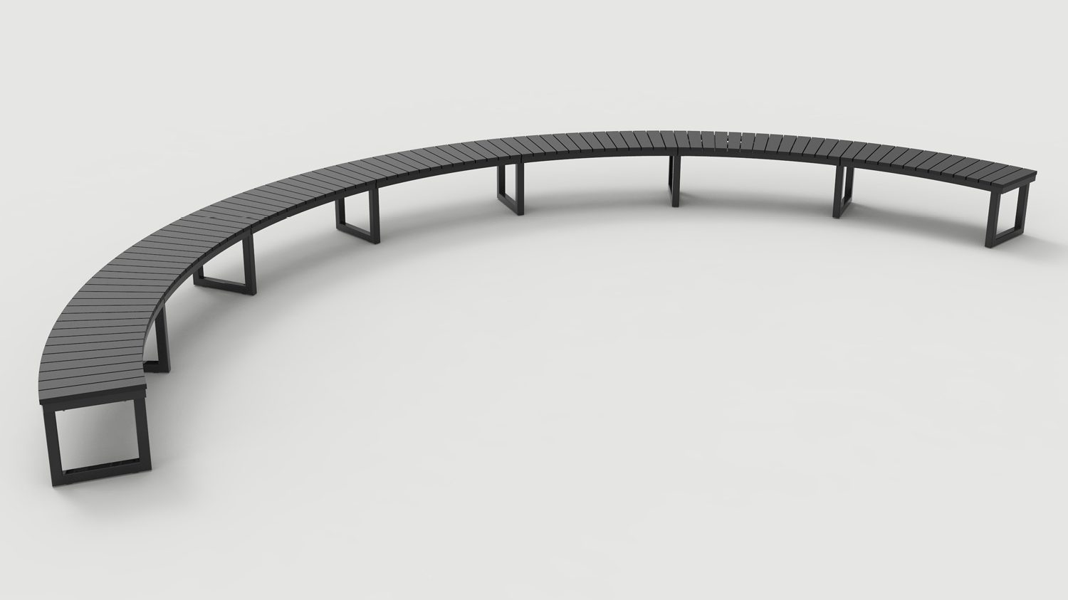 Ogden Layout OGM1900-00138: Arc, front to back slats, hdpe, square legs