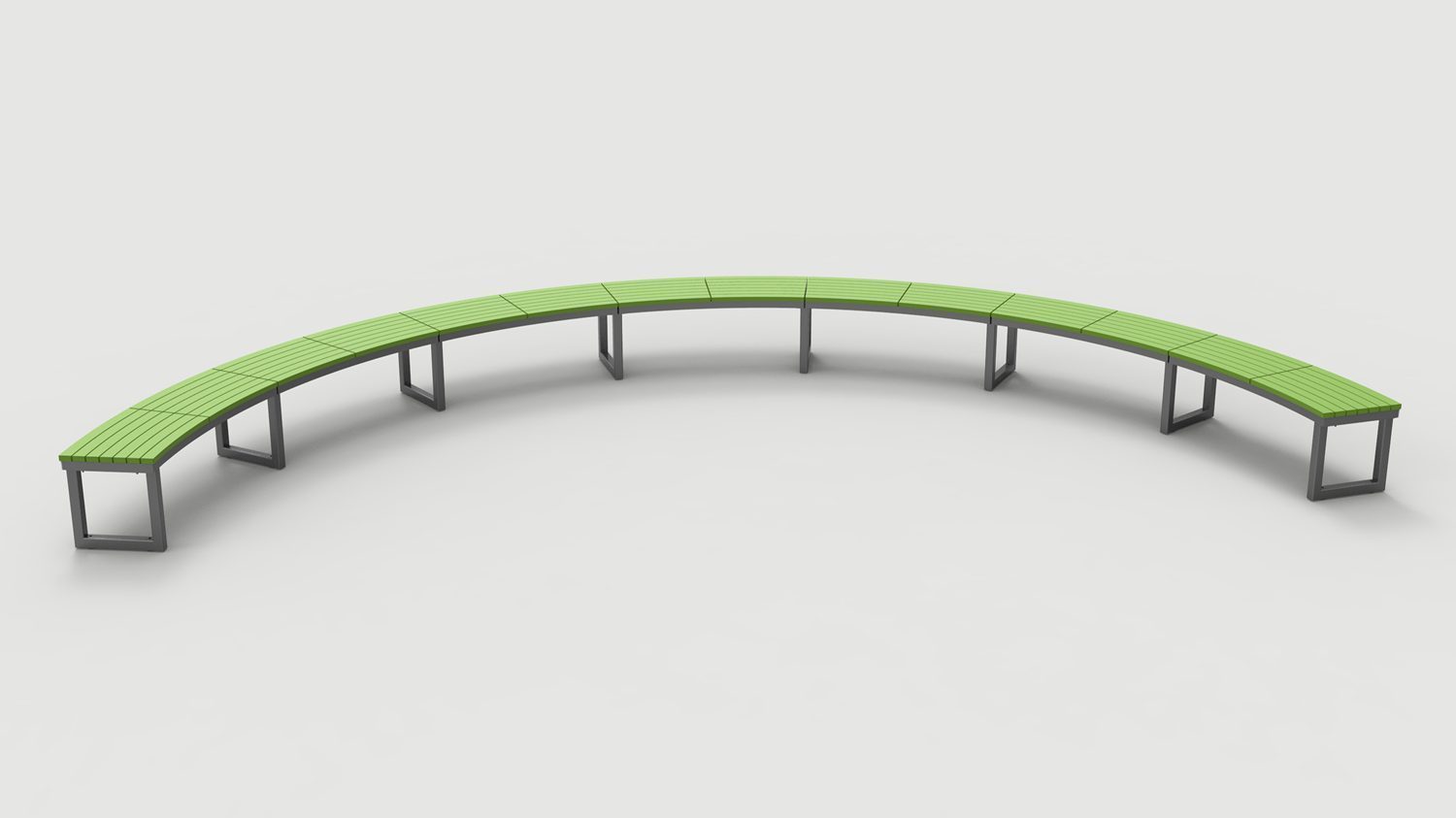 Ogden Layout OGM1900-00140: Arc, left to right slats, hdpe, square legs