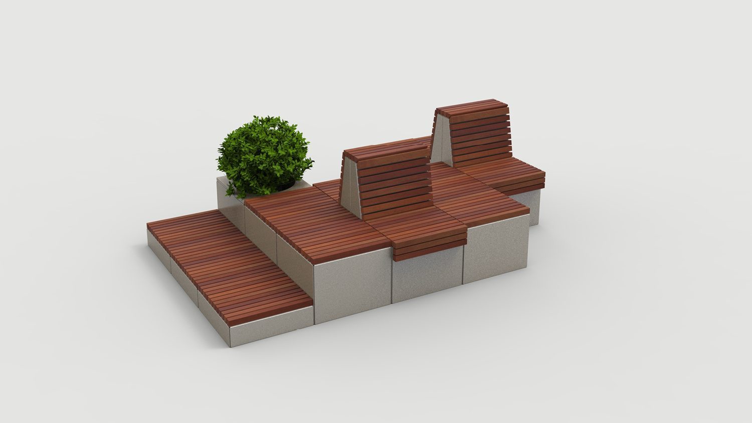 Pixel Layout PLF2200-00053: Tall and Short blocks with wood, planters