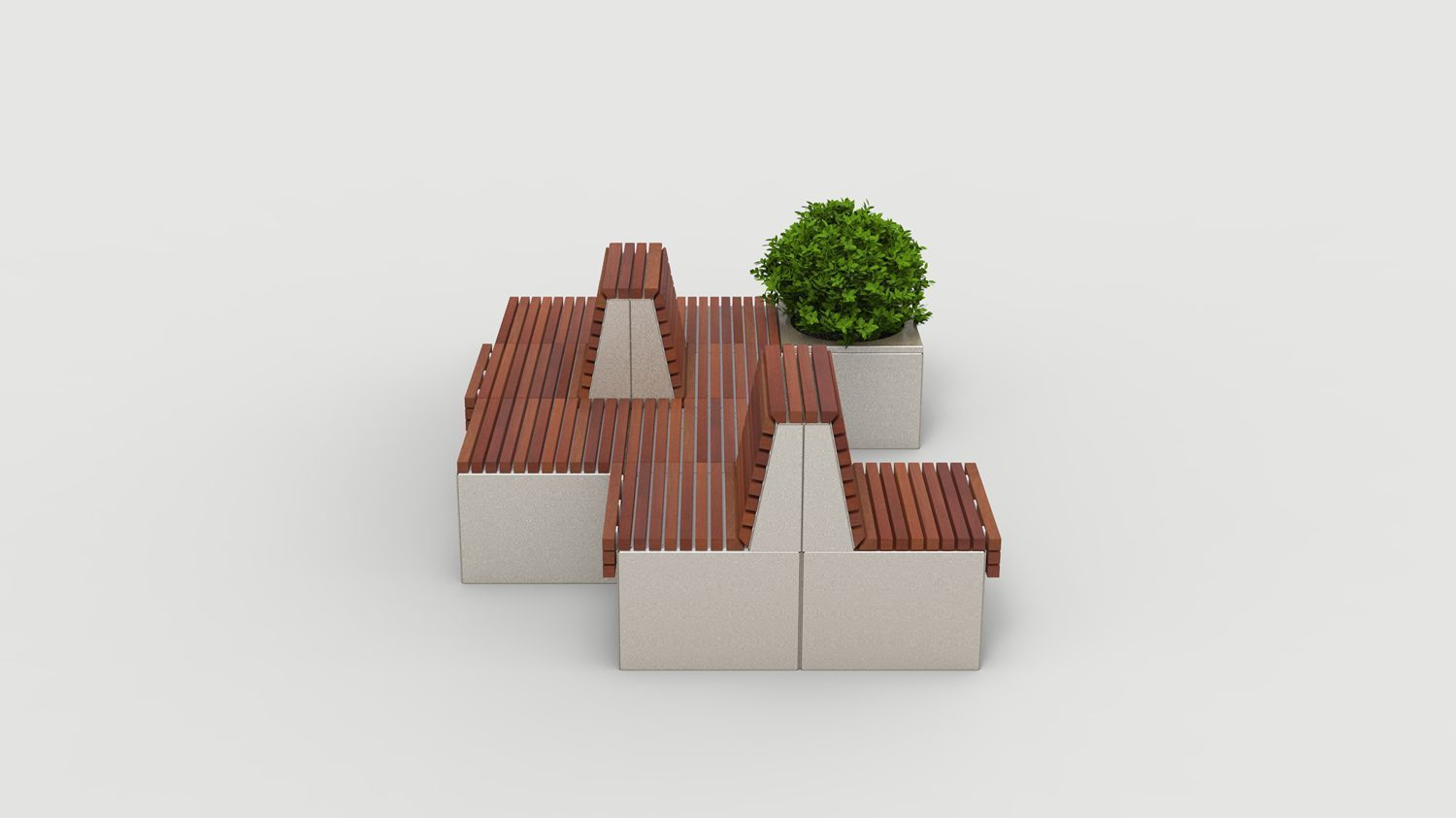 Pixel Layout PLF2200-00053: Tall and Short blocks with wood, planters