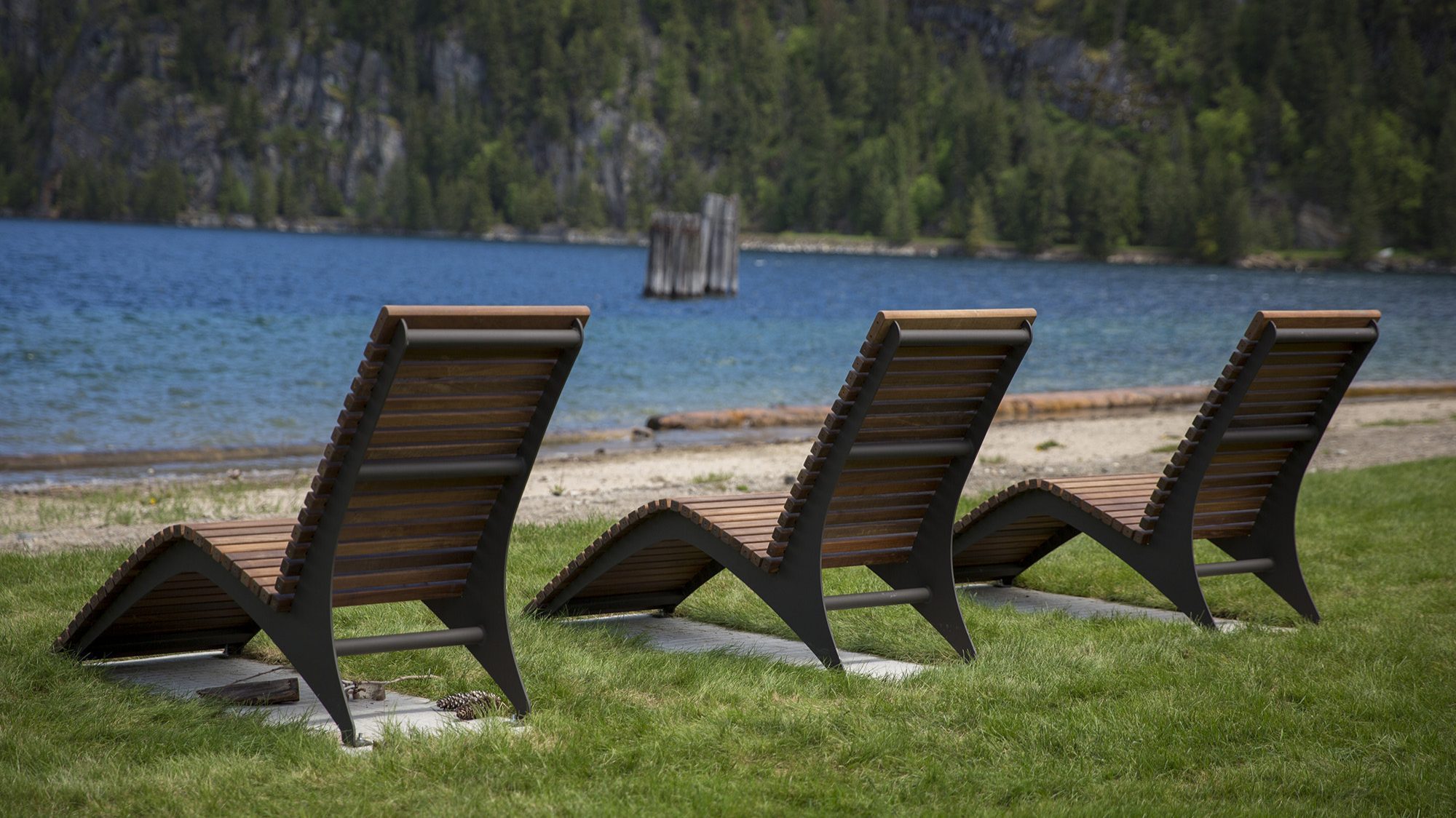 720 wood lounges overlooking waterfront