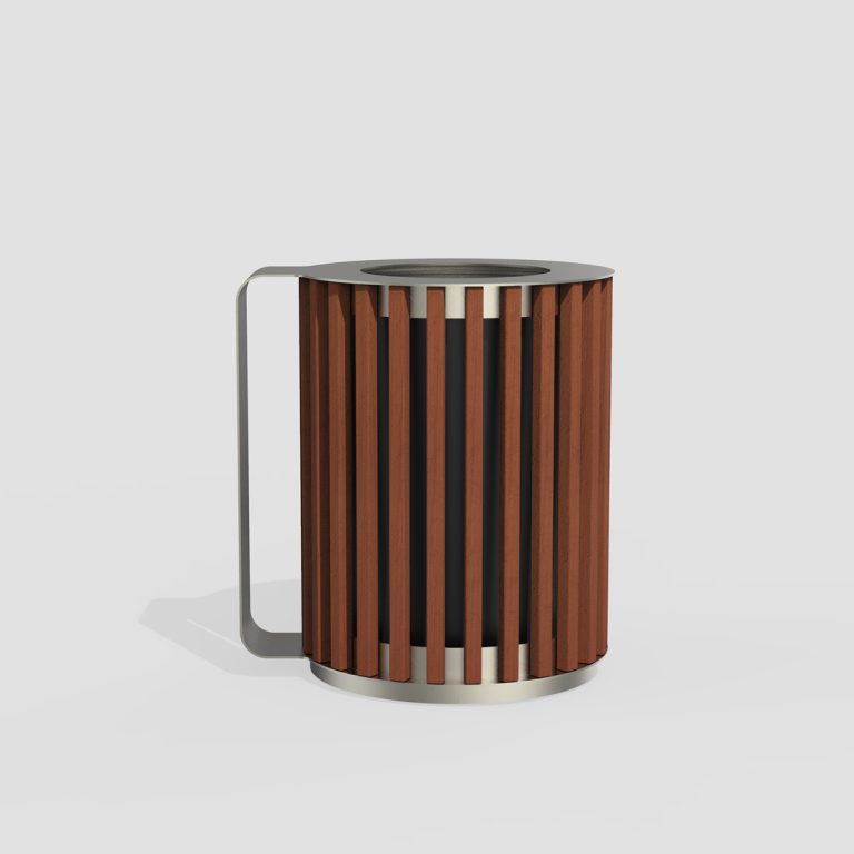 MUG Collection Waste and Recycle Container with Wood Slats