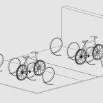 3100 Series - Orbit Stainless Steel Bike Racks placement with bicycles