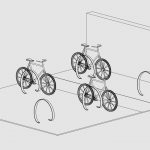 3100 Series - Orbit Stainless Steel Bike Racks placement with bicycles