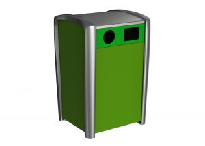 MRR-1400-00018: Waste & Recycling, Green HDPE Sides, Green Face Plate, 2 Streams