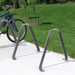 3100 Series - Stainless Steel Bike Racks with Bicycle in park