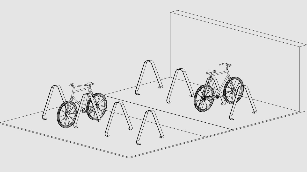 3100 Series - Bike Rack placement with bicycles