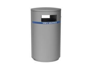 MTR-0650-00022: 650 Trash Receptacle, Blue Liner, Vinyl Graphics