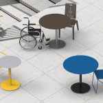 Ogden tables with Foro, Kontur and Alum chairs in bright colors