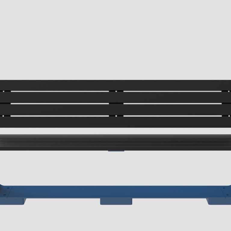 L-Series Backed Bench, Black, Blue