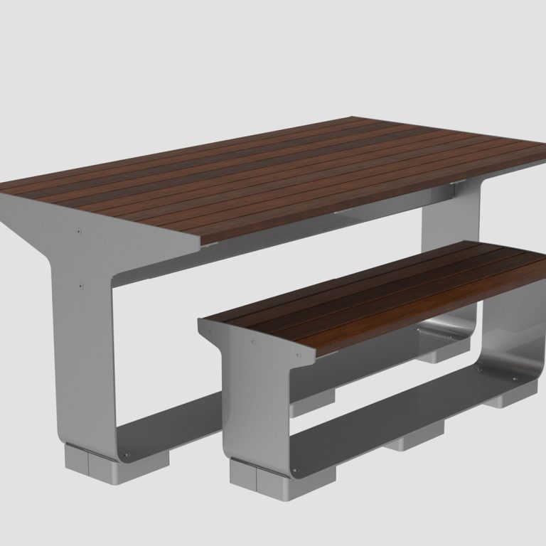 L-Series Table and Bench, Wood